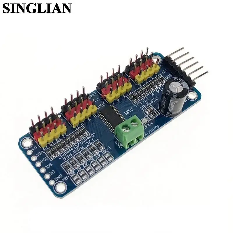 16-Kanal 12-Bit-PWM-Servotreiber I2C-Schnittstelle Laufwerksplatine PCA9685-Modul für Arduino Raspberry Pi Shield Modul Servo Shield