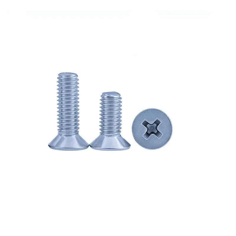 UNC galvanized grade 2 American standard blue and white zinc countersunk head cross flat head screw inch flat head screw 4# ~1/4