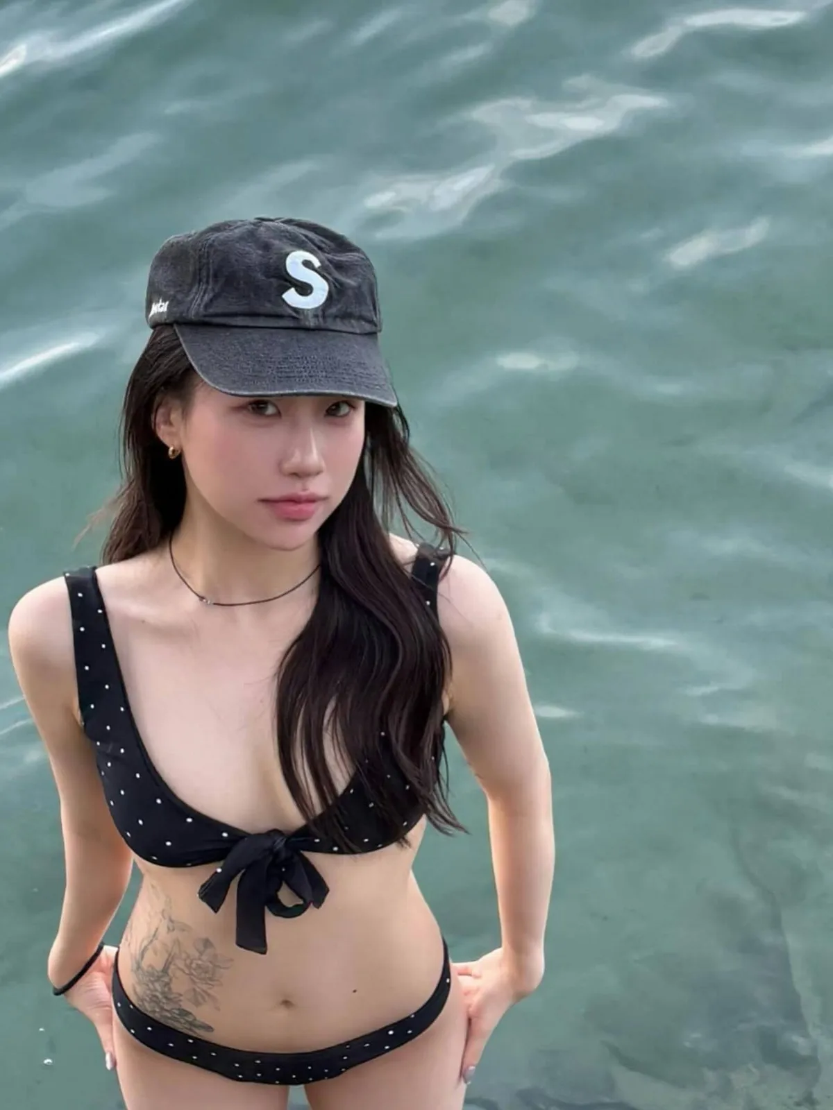 مثير بلا البولكا نقطة بيكيني ملابس السباحة V-Ne المحملة نقطة المرأة الصغيرة الصدر جزيرة الربيع الساخن ملابس السباحة تصميم منفصل #1