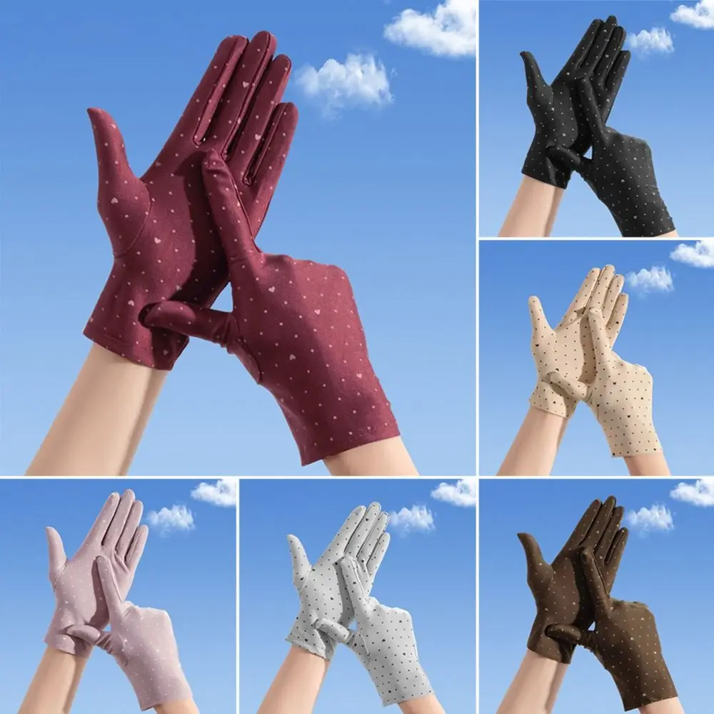 

Fashion Thin Sunscreen Gloves Ice Silk Cool Feel Cycling Driving Gloves Short Style Anti-UV Mittens Outdoor