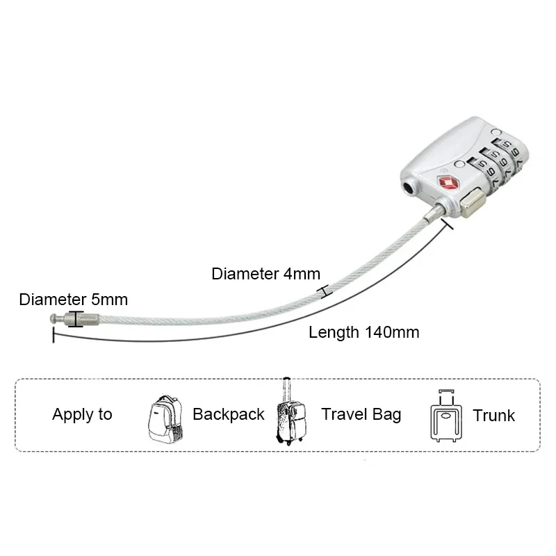 TSA Locks Combination Lock For Travel Luggage Suitcase Anti-theft Customs Code Password Padlock