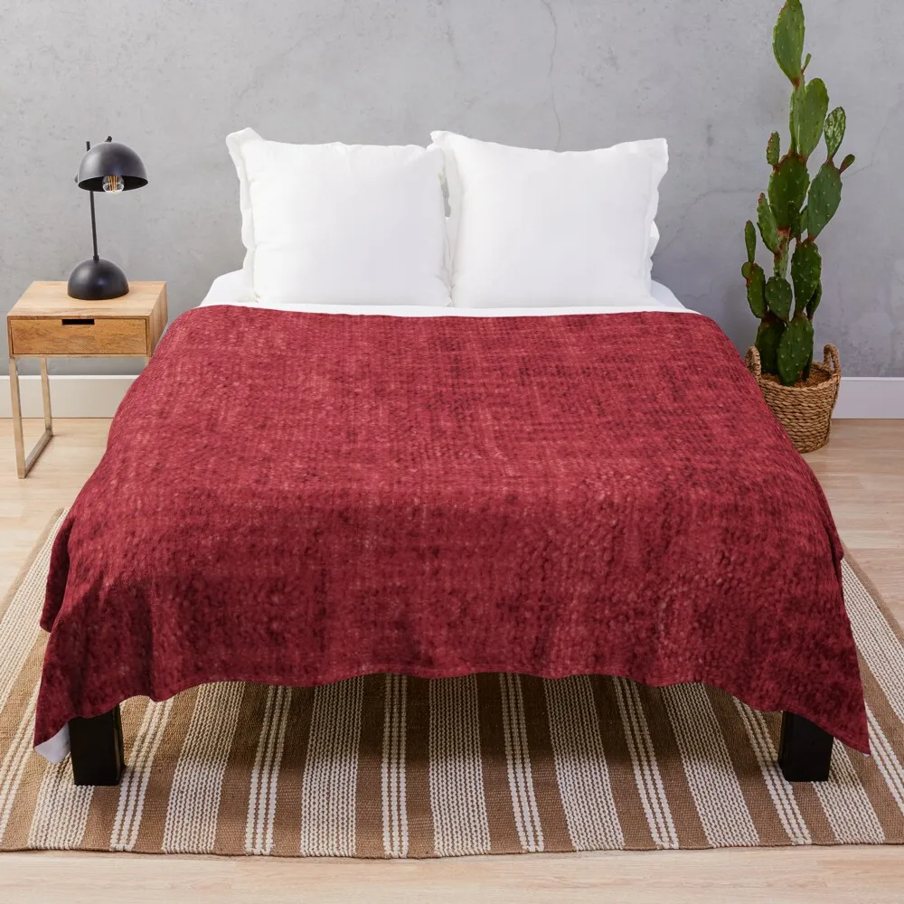 Mainstays Solid Chenille Red Dupe Throw Blanket Thin Giant Sofa Retros Kid'S Blankets