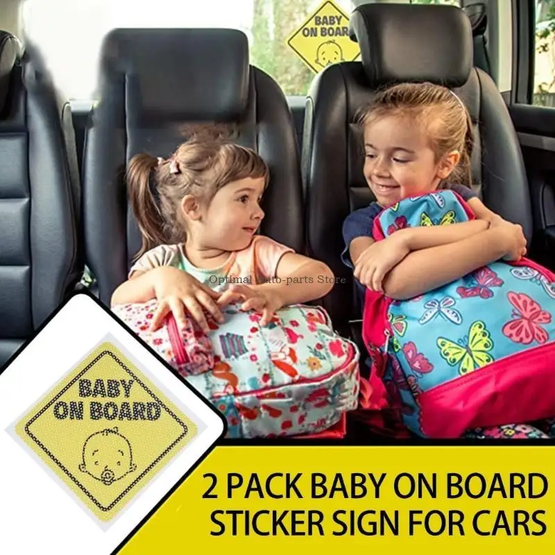 

2pcs Baby on Boards Caution Stickers Removable Baby on Boards Car Decals for Car