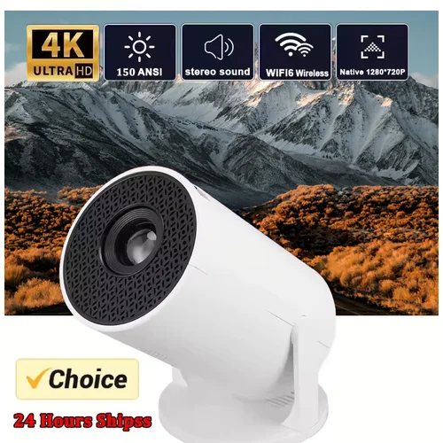 Imagen 1 del producto Mini Proyector HY200 1080P con 270 °   Diseño giratorio para películas al aire libre Compatible con portátil iPhone Android