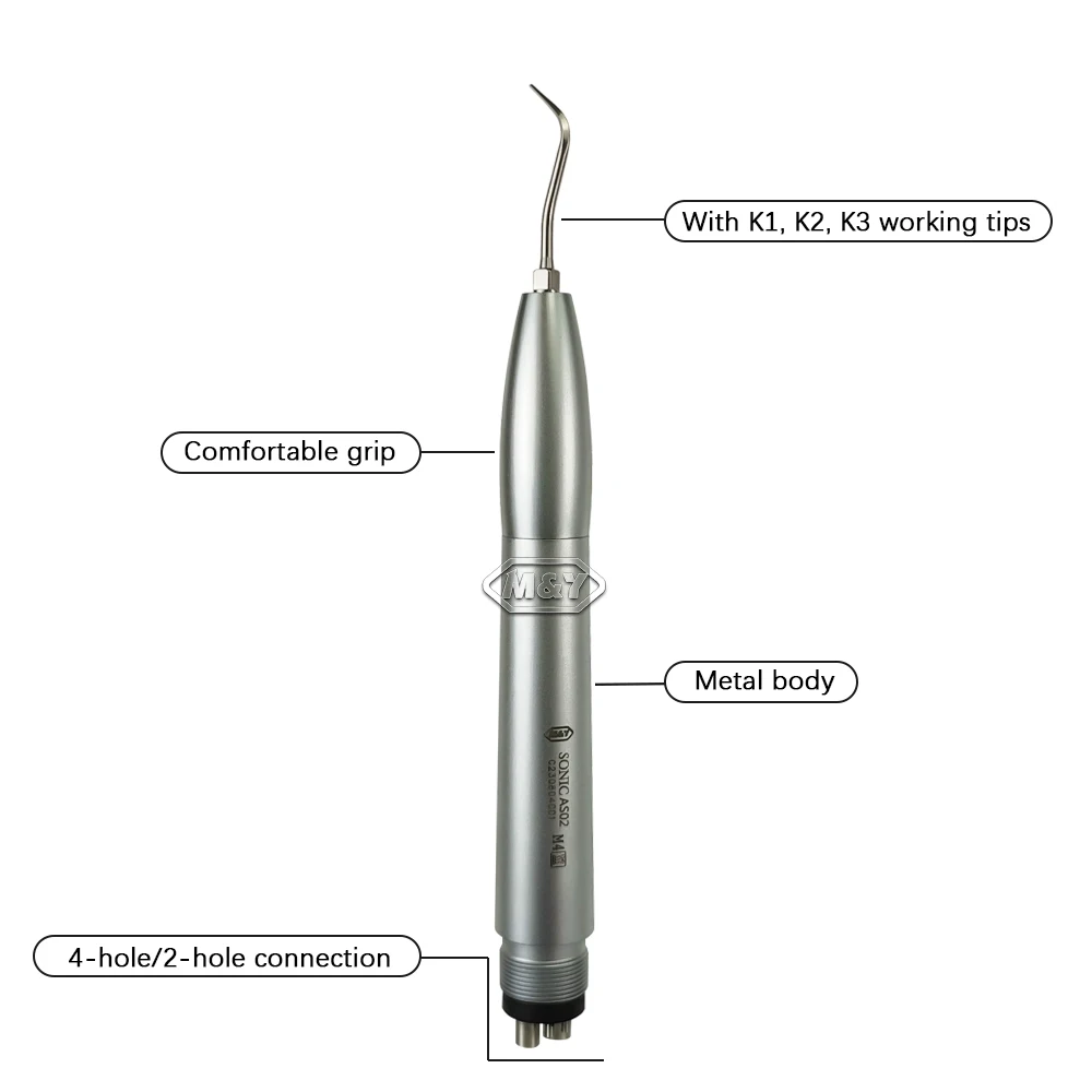 Wholesale High Quality Ultrasonic Scaler Borden/Midwest B2/M4 Air Scaler Handpiece with 3 Tips Pneumatic Scaler