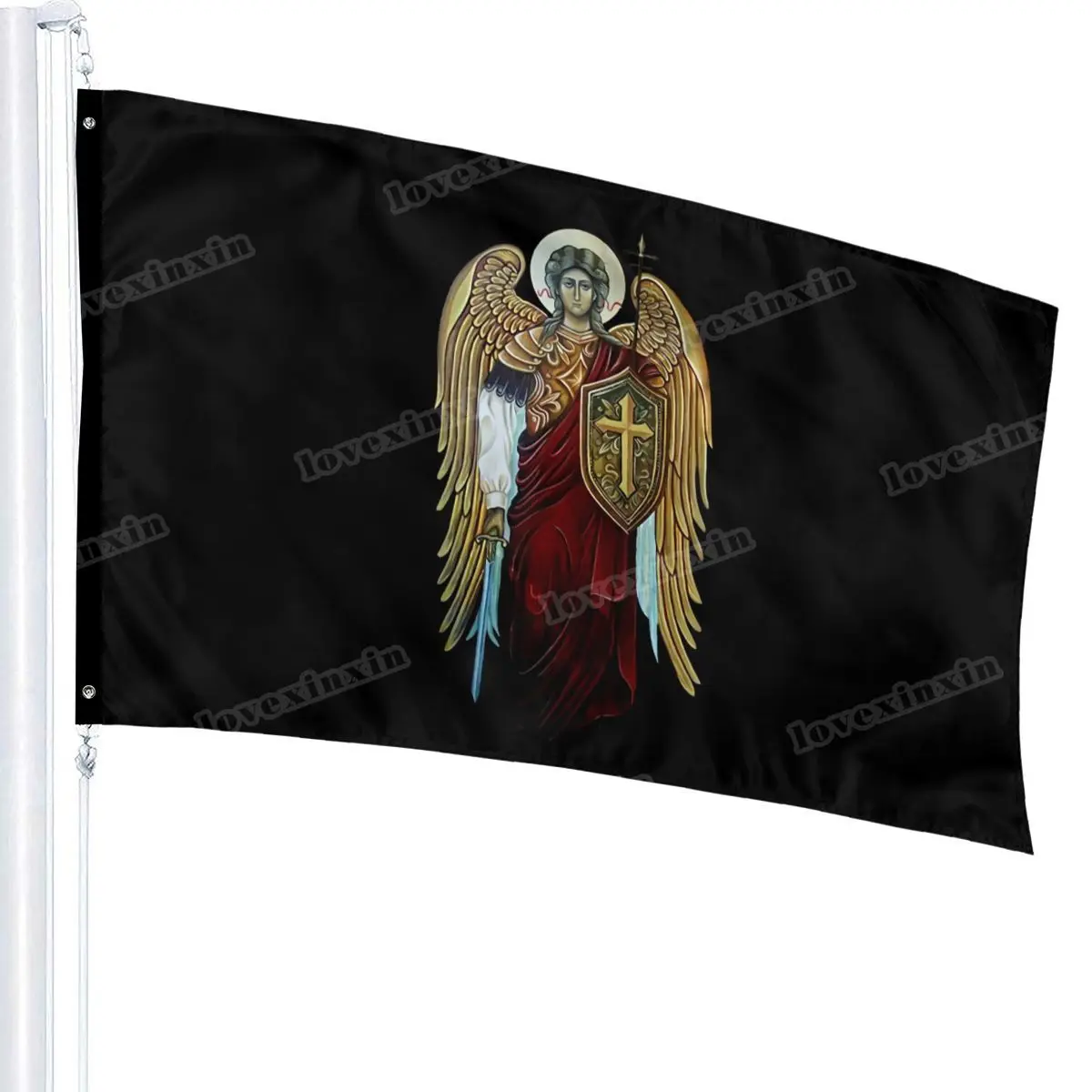 Saint Michael The Archangel Knight of God Catholic Christian Black New Holiday New Brand Novelty Man Flag