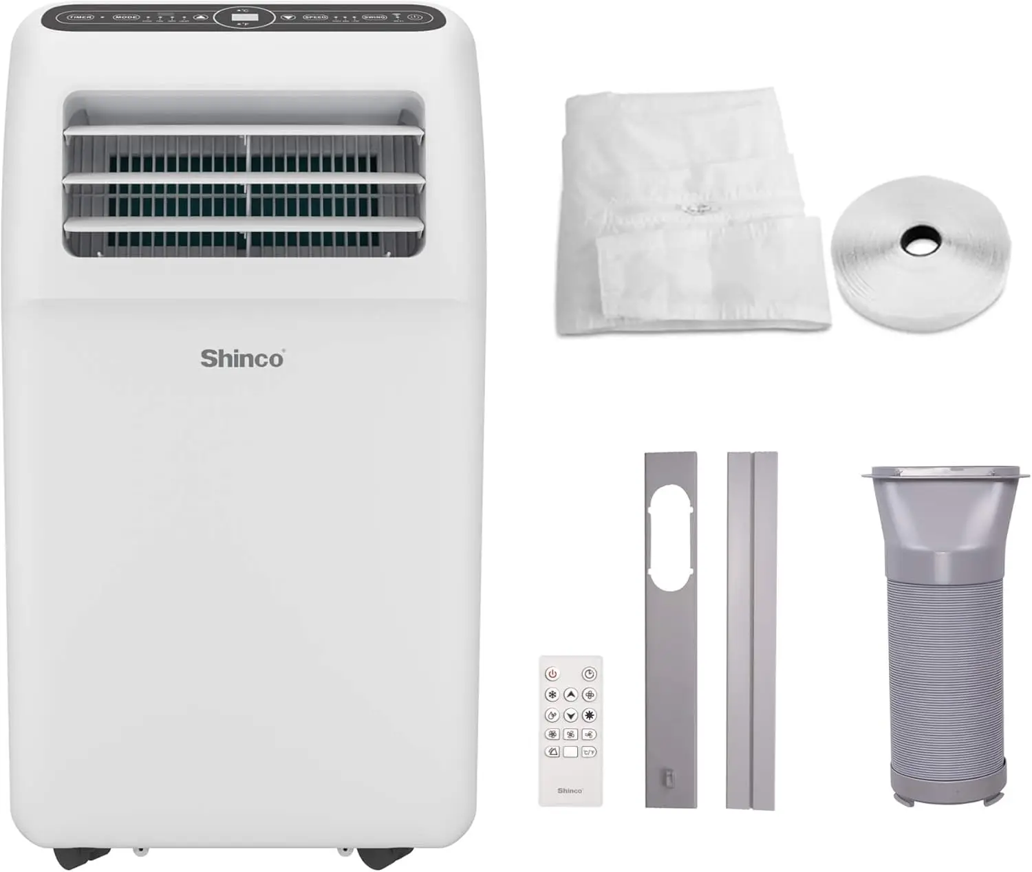 Climatiseur mobile SHINCO avec tuyau d'échappement, 12 000 BTU, WIFI intégré, refroidissement, chauffage, ventilation et déshumidification