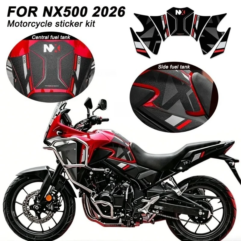 For honda NX500 NX 500 nx500 nx 500 2026 New Motorcycle Tank Pad Protector Sticker Decal Gas Knee Tank Traction Pad Side