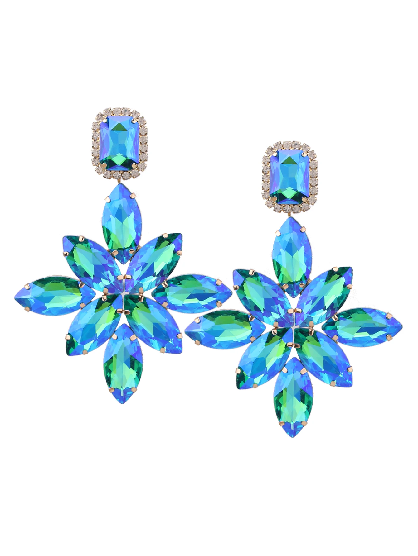 Elegante Tropfenohrringe für Damen, Edelsteine, perfekt für Freizeitkleidung, Hochzeiten, Glas-Edelstein-Ohrringe, neuartiger Ohrring-Schmuck