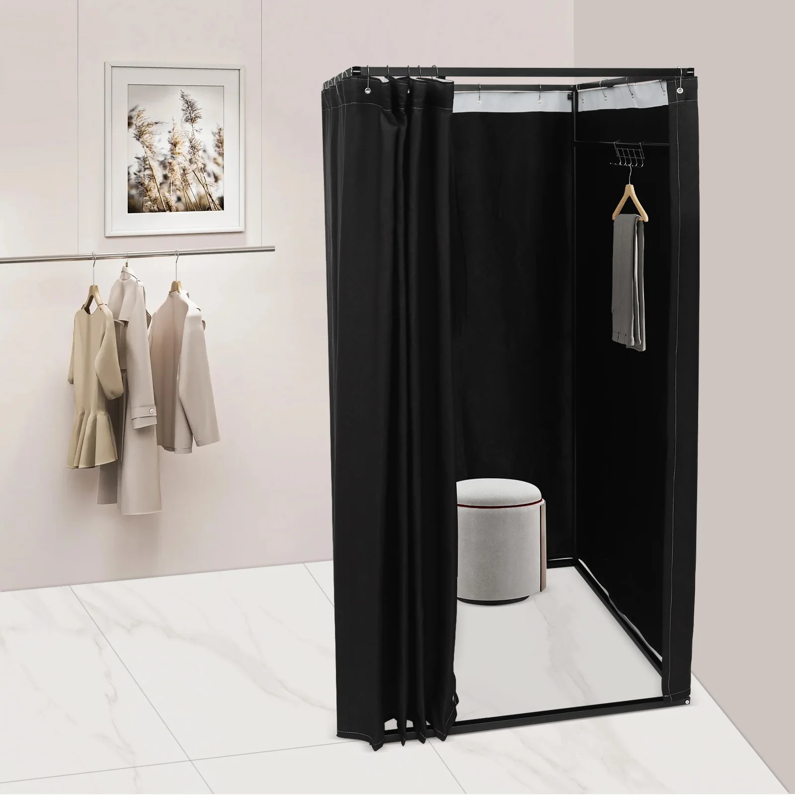 متجر الملابس المحمولة تركيب ستارة غرفة تغيير غرف مقسم غرفة خاصة لغرفة الملابس ، متاجر الملابس 100*100*200 سنتيمتر #1