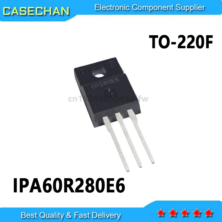 5PCS New and Original 6R280E6 IPA60R280E6 TO-220F 13.8A 600V