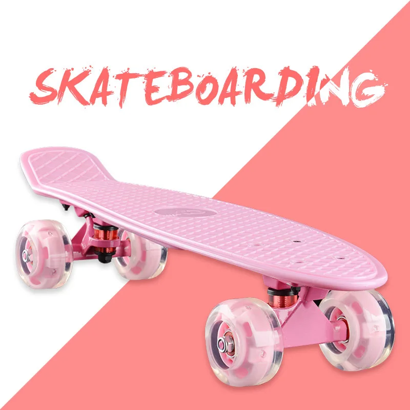 Children Skateboard Four Wheel Skate Board Kid Scooter Longboard Pulley Wheel Double Rocker Maple Skateboard Alloy Roller Board