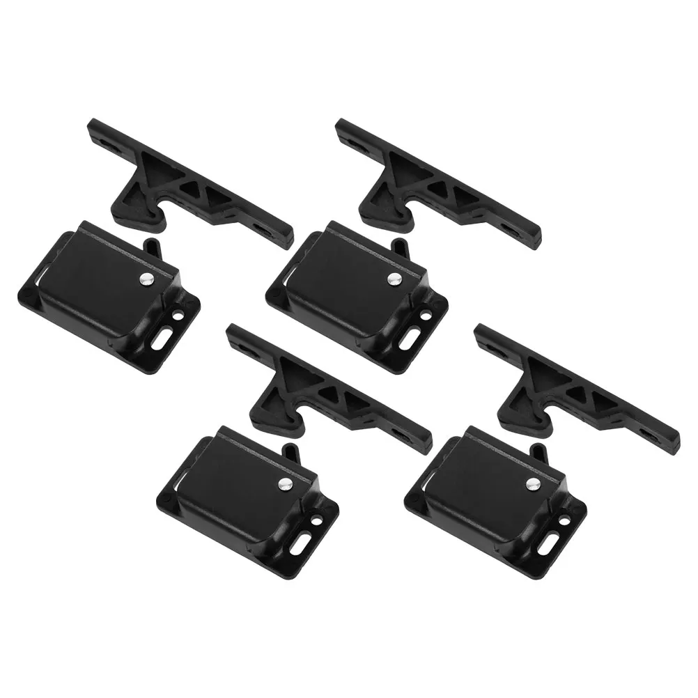 

4 Sets Hook Lock RV Rv Sliding Door Latch Drawer Catch Secure Slide Door Hardware Furniture Cabinet Push to Open Latch