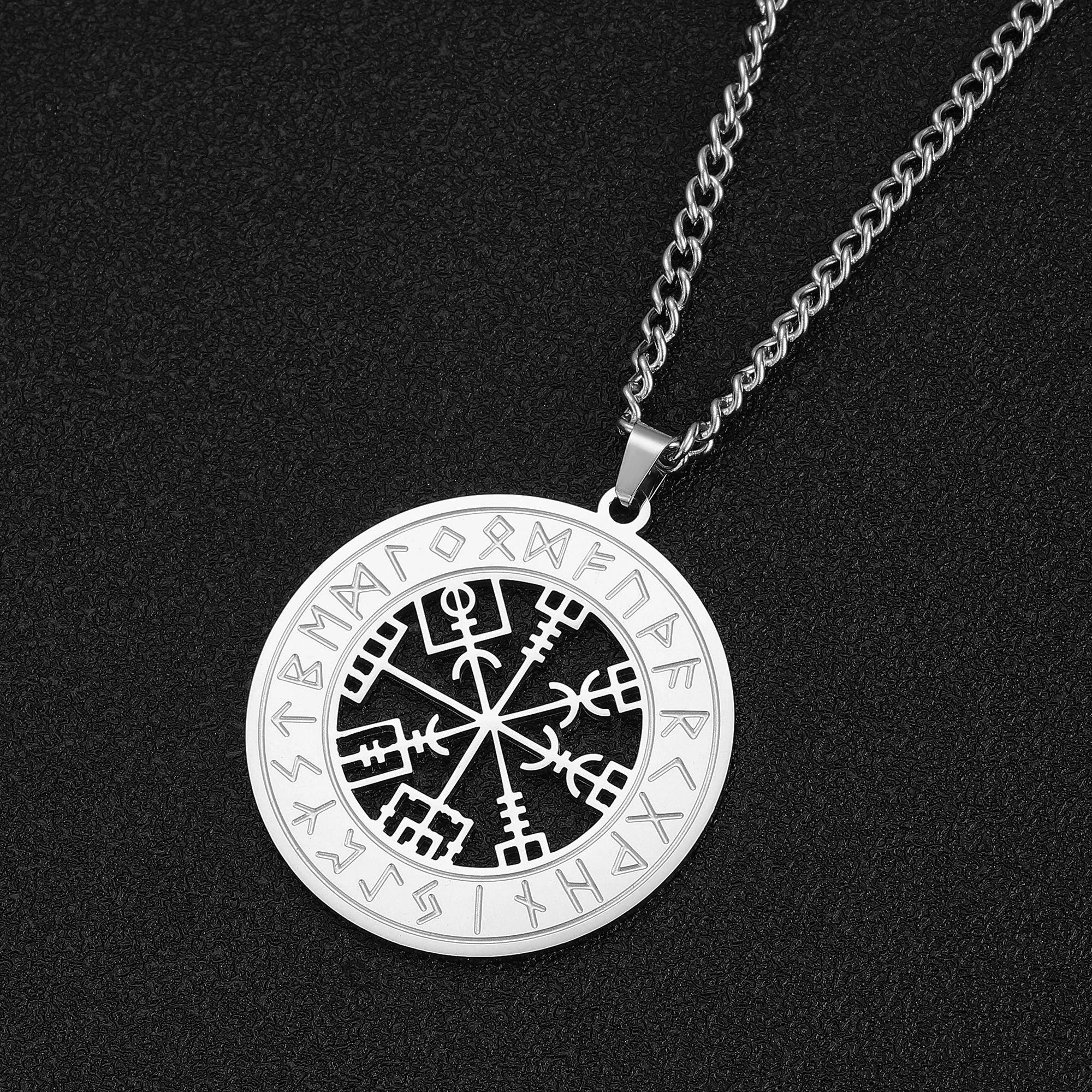 Jeshayuan nordic rune aegishjalmur anhänger halskette nordic mysteriöse nergie symbol viking schmuck
