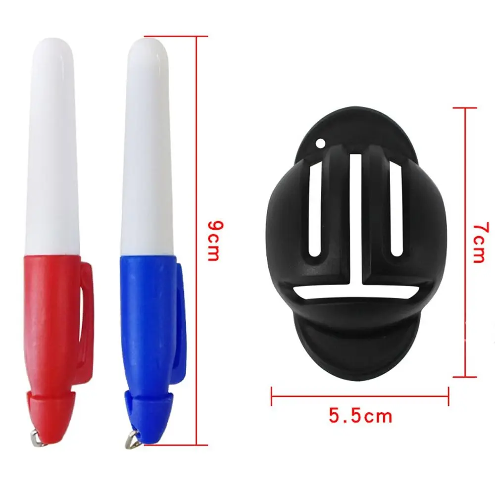 Met 2 Pen Putting Positionering Aids Lijntekening Marker Golf Mark Stencil Uitlijning Tool Golfbal Marker T Line Marker