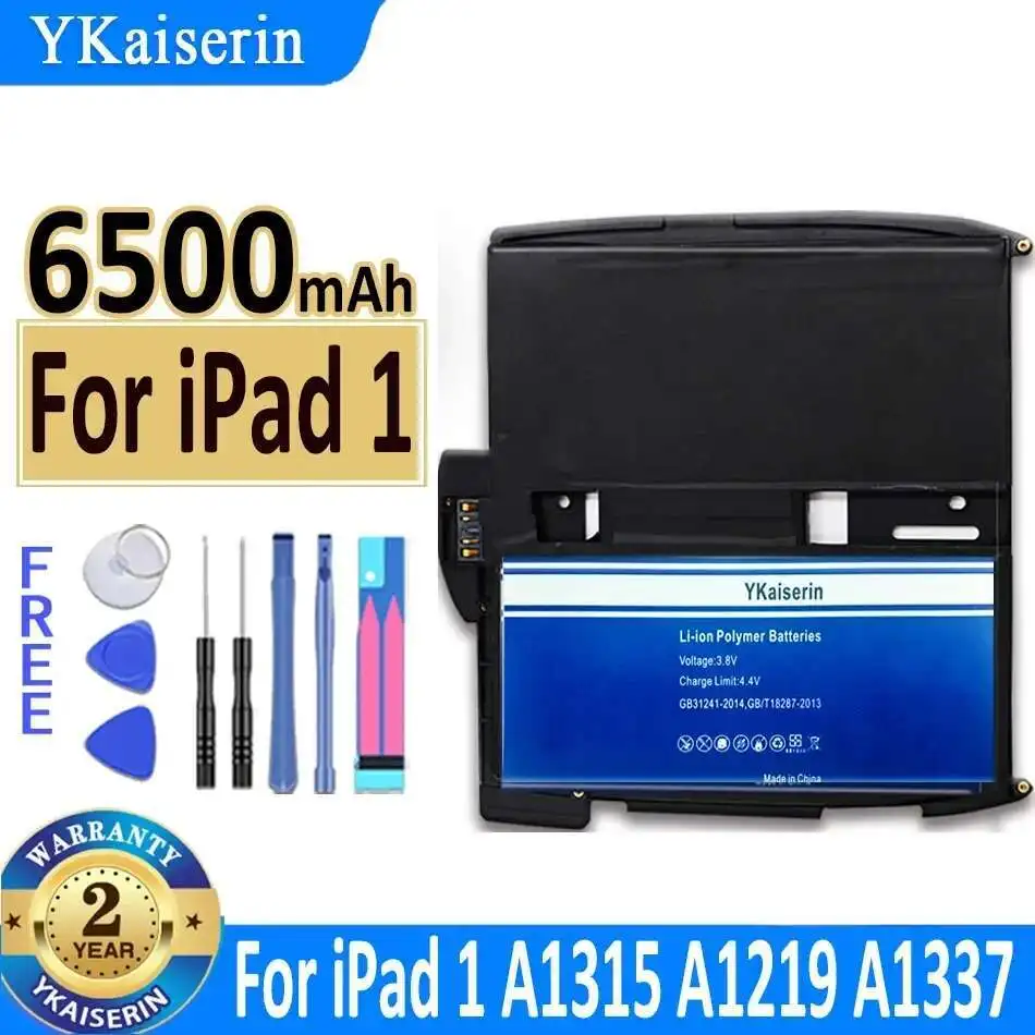 

pad1 For Apple iPad 1 A1315 A1219 A1337 616-0448 616-0478 969TA028H Long Lasting Tablet Battery 6500mAh