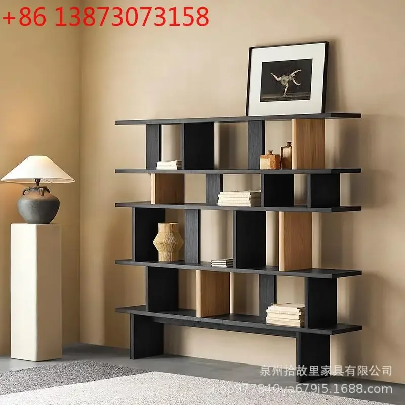 

Solid wood bookshelf floor display shelf household storage high-end bookcase