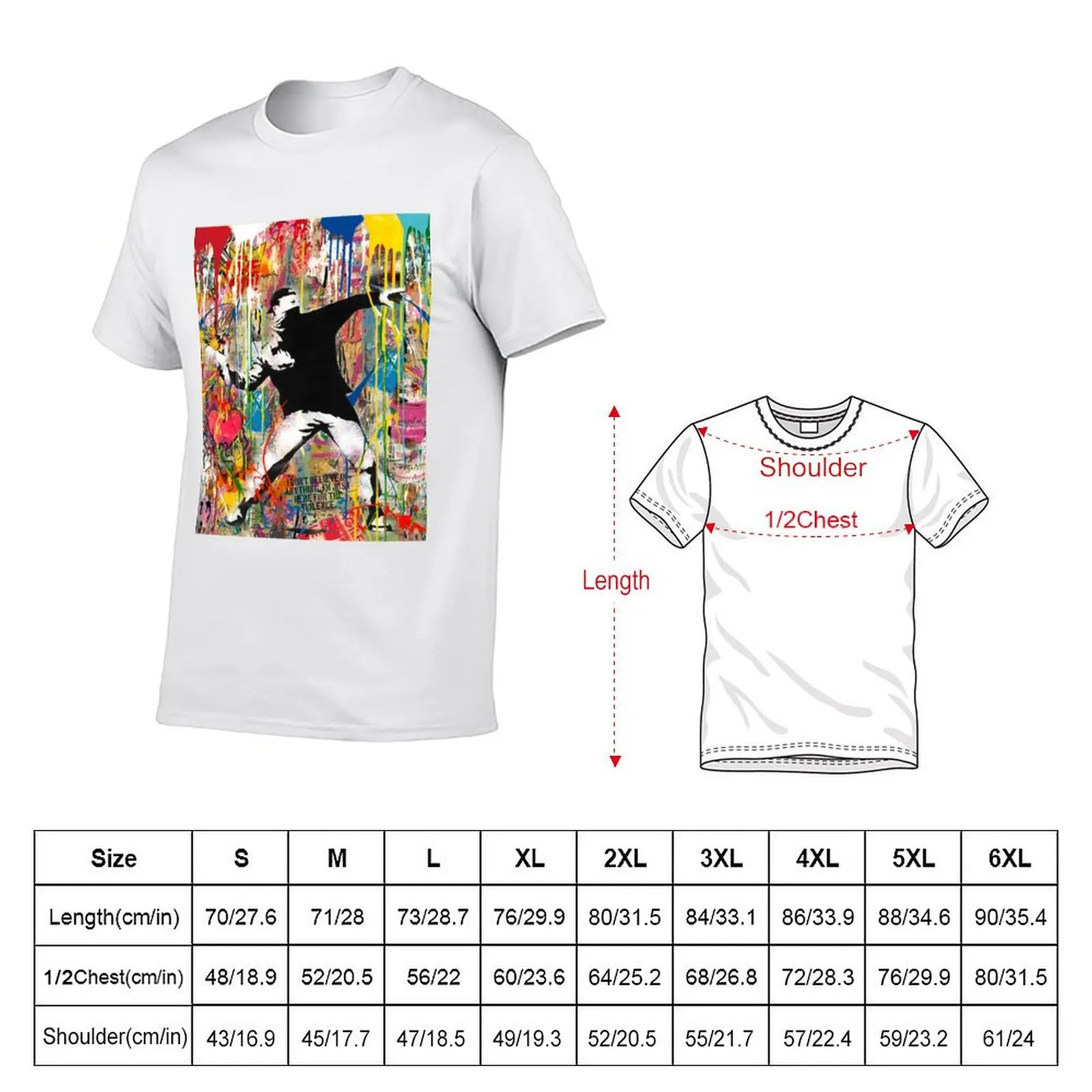 Flower Thrower Pop Street Art Colorful T-Shirt Urban Style Print T-Shirt