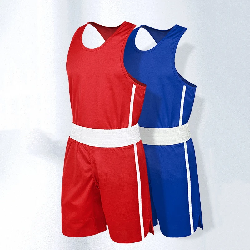 Sanda Uniform Set for Adults Kids Competition Training Gear with Vest Shorts for Men Women
