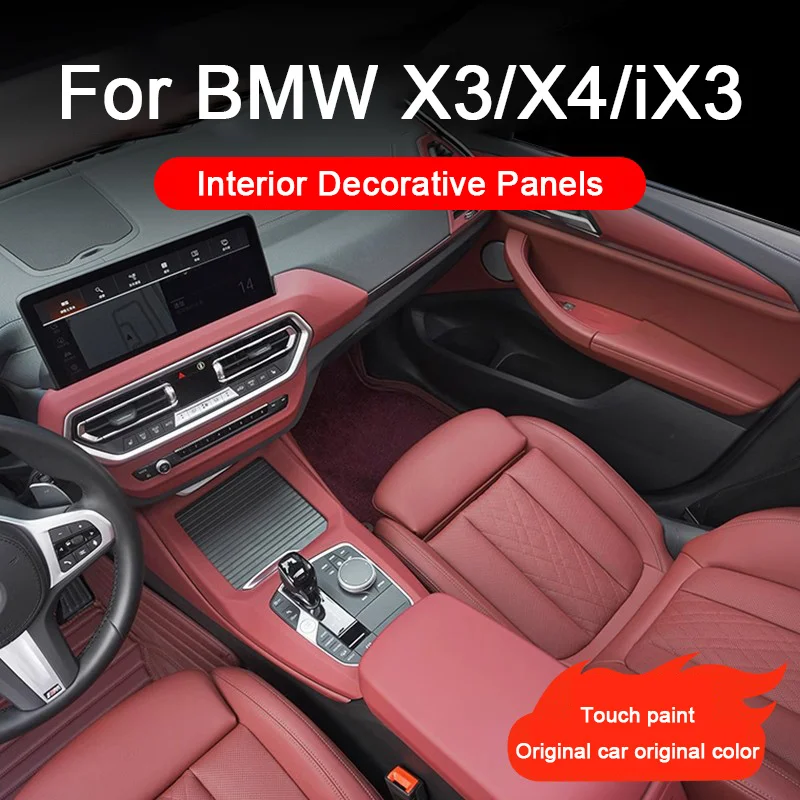 For BMW X3 X4 ix3 G08 G01 G02 2018-2024,Car Covering Accessory,Center Console Gear Shift CD Panel Armrest Box Lid Trim Cover