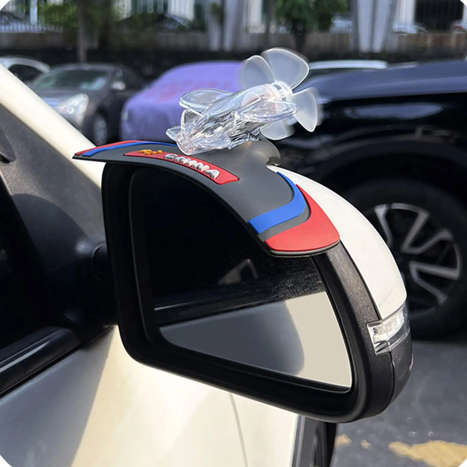 

Car Exterior Decorations Wind-Powered LED Airplane Auto Ornament Exterior Rearview Mirror Decor for Car Owners Drivers Women Men