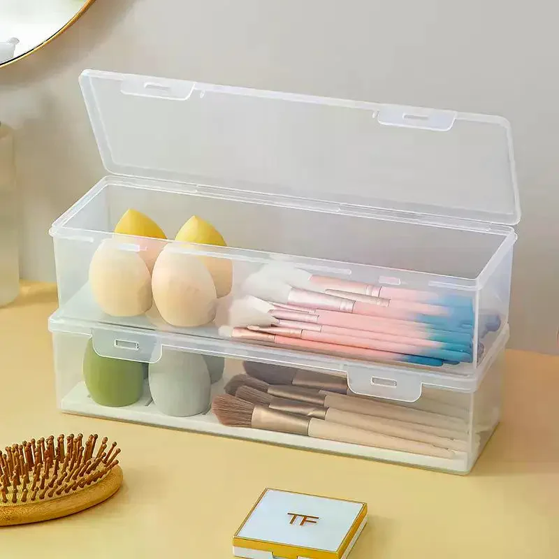 Clear Plastic Compartmentalized Organizer Box Holds Cards Storage Box With Adjustable Divider