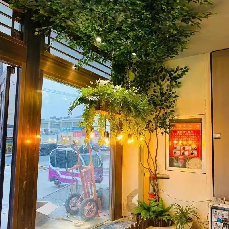 Simulation Plant Leaves Branches Vines Fake Leaves Living Room Indoor Green Plants Vines Rattan Ceiling Plant Wall Decoration