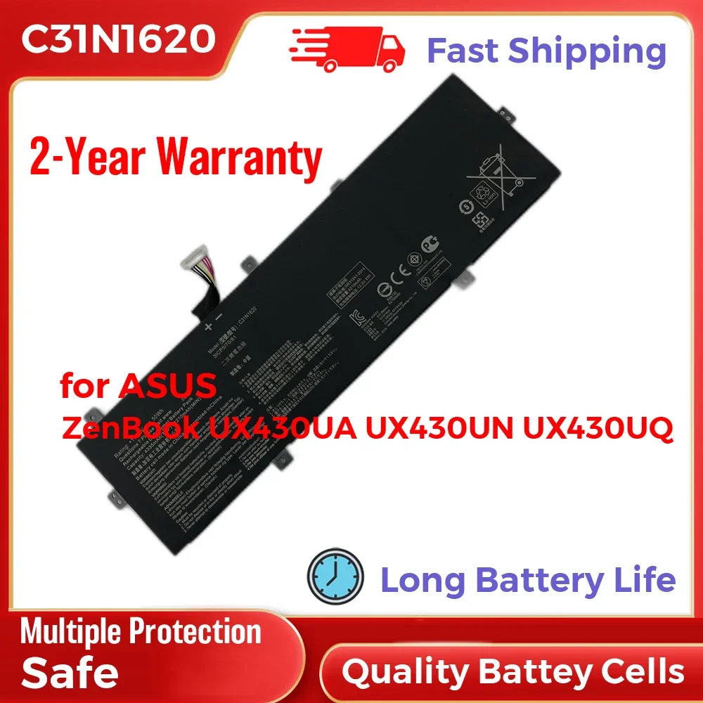 Li-Polymer C31N1620 Battery Replacement for Asus ZenBook UX430UA UX430UN UX430UQ Laptop Computers Long Battery Life 11.55V 50Wh