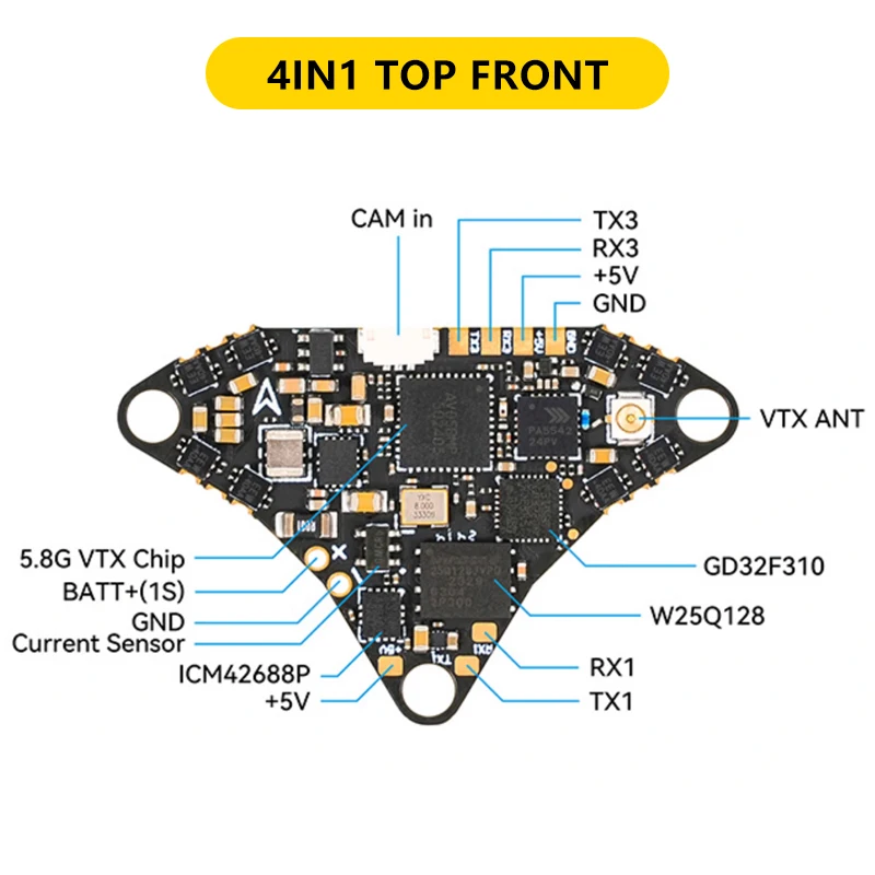 BETAFPV وحدة تحكم في الطيران بدون فرش FC 4in1/5in1 5.8G VTX لـ FPV Air65 Air75 Meteor65 Meteor75 Pro 1S Whoop Drone