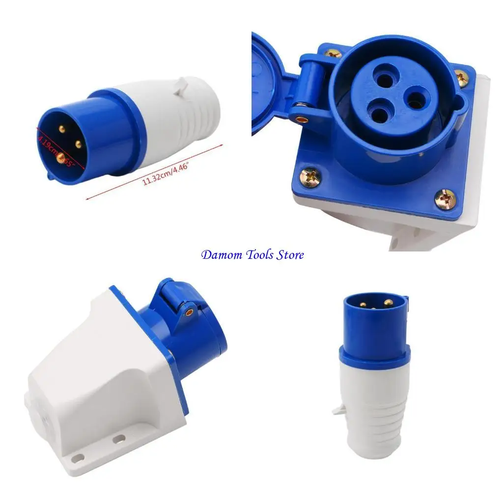 57BE 16 AMP 3 PIN PLUT Industrial Plug 220-250V Weathprofling IP44 2P+E 3PHASE 16A