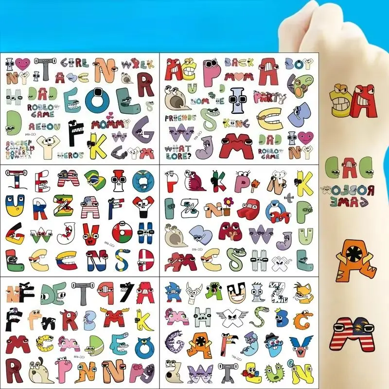 

Алфавит Lore татуировки наклейки водостойкая наклейка аниме товары для дня рождения украшения для детей награда игрушка Рождественский подарок