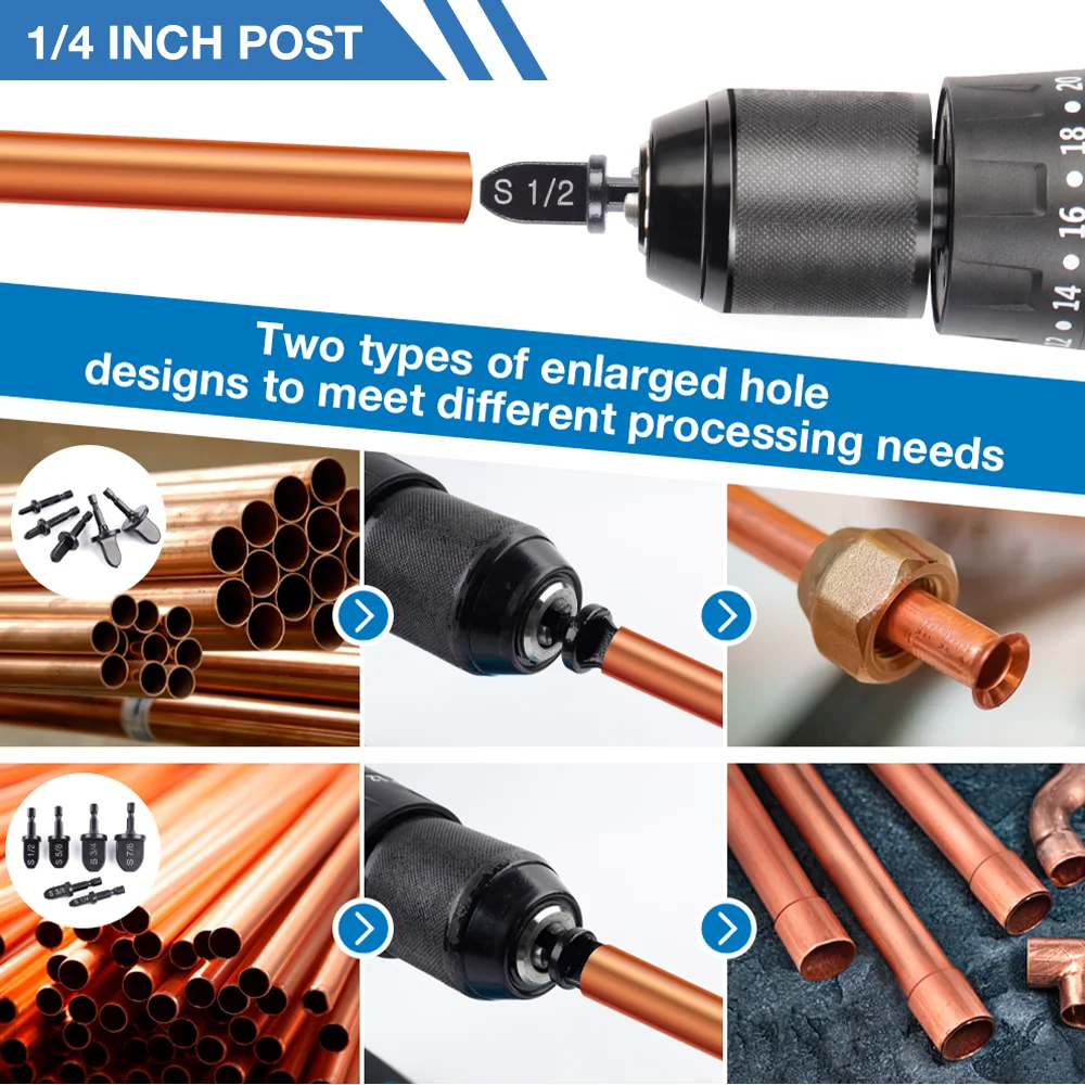 Air Conditioning Copper Tube Expander, HVAC Maintenance Tools, Home Copper Tube Expander,Pipe Expansion Tools, Deburring Scraper