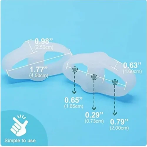 Imagen 2 del producto Separador de dedos de dos agujeros de silicona, Protector de dedos de pie de Gel, juanete ortopédico, Protector de Hallux Valgus, alisador de pedicura, 2 uds = 1 par
