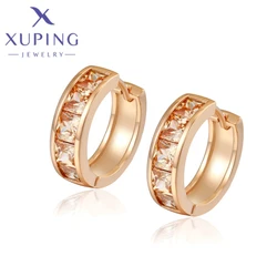 Xuping Jewelry New Arrival Fashion Round Shape Elegant Gold Color Hoops Earrings for Women Schoolgirl Birthday Gifts X000745140