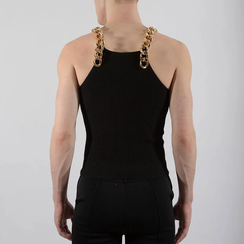 New Sleeveless T-shirt Suspenders Close-fitting Underwear Fashionable And Sexy Slim-fitting Men's Vest