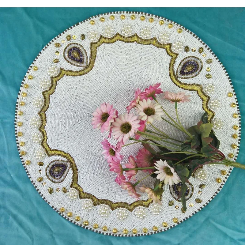

placemat dining table Beaded Bead Restaurant decoration