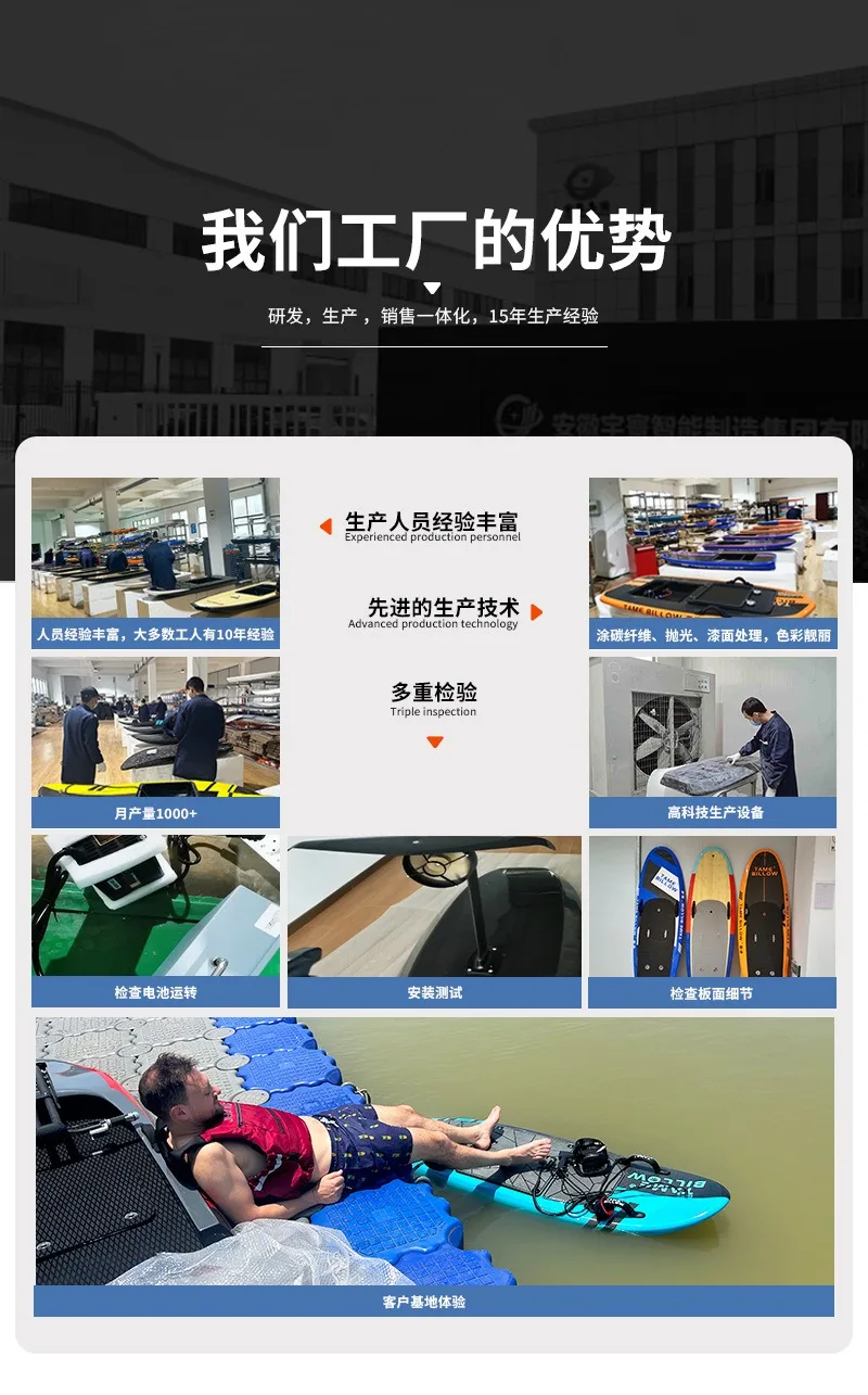 2026 Cross-border spot water electric surfboard carbon fiber high power surfboard sports multi-functional paddling board 6