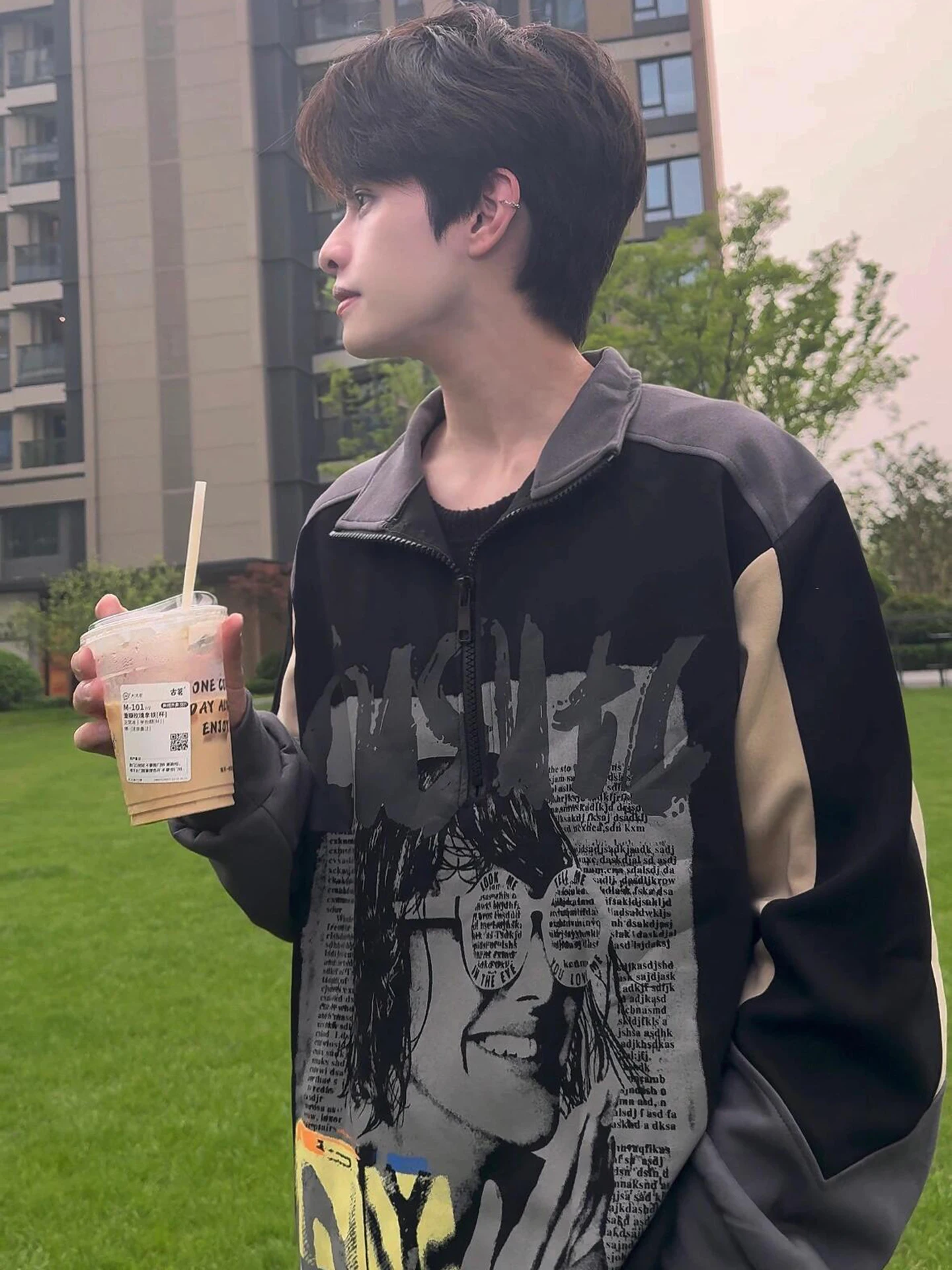 

Мужская осенняя толстовка American Style Color Block с молнией и капюшоном, приталенная, с длинными рукавами, с принтом