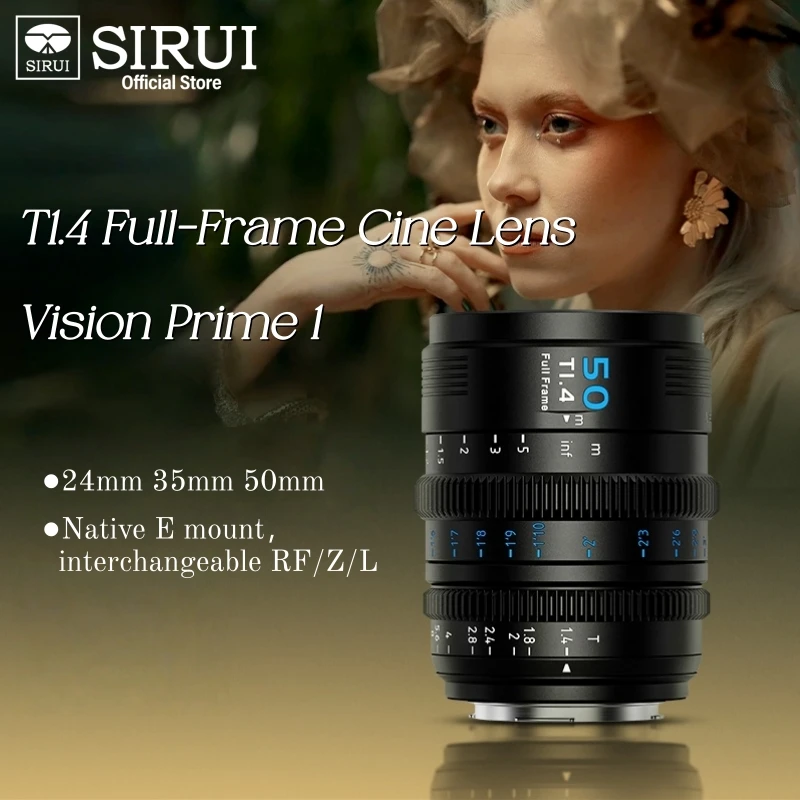 

SIRUI VP-1 50mm T1.4 Full Frame Prime Cine Lens MF Mirrorless Camera Lens 8K Storytelling For Sony E Canon RF Nikon Z Leica L