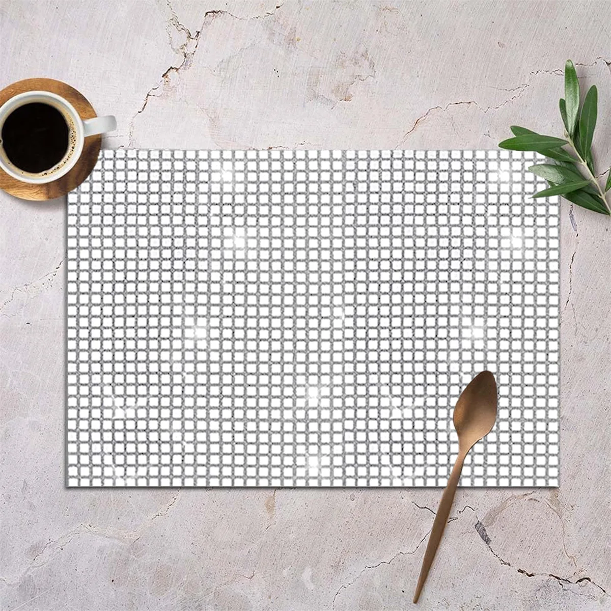 

CX 5PCS sequined plaid placemat Nordic style wedding party decoration placemat photography photo props