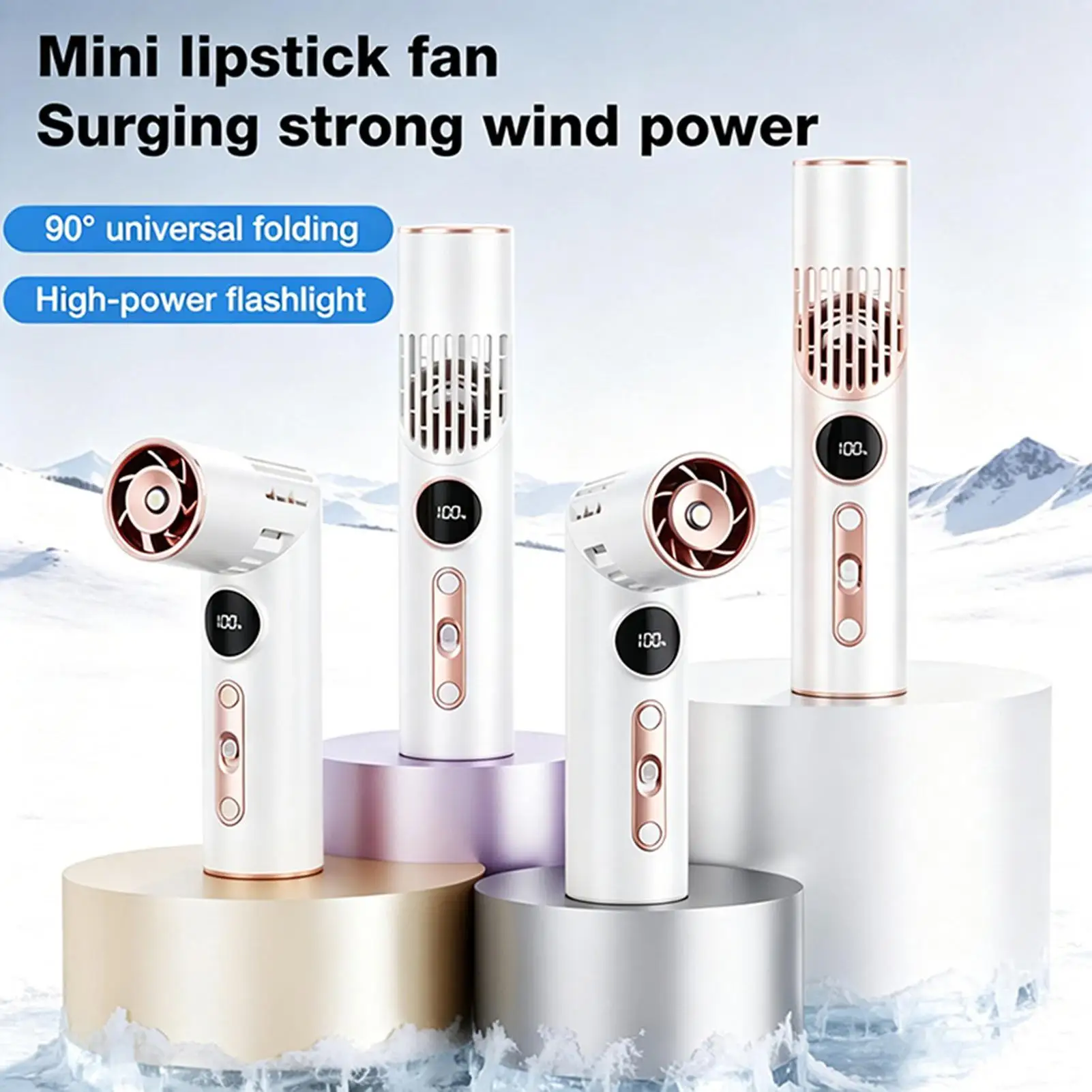 

Electric Fan Handheld Foldable Mini Powerful Rotatable Device Small Portable Fan For Summer Camping Outdoor Beach Festival