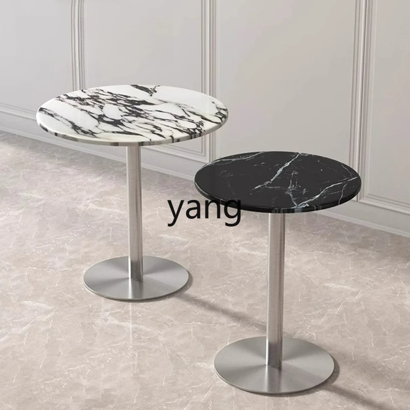 LTT simple reception table natural marble negotiation table office casual small round table