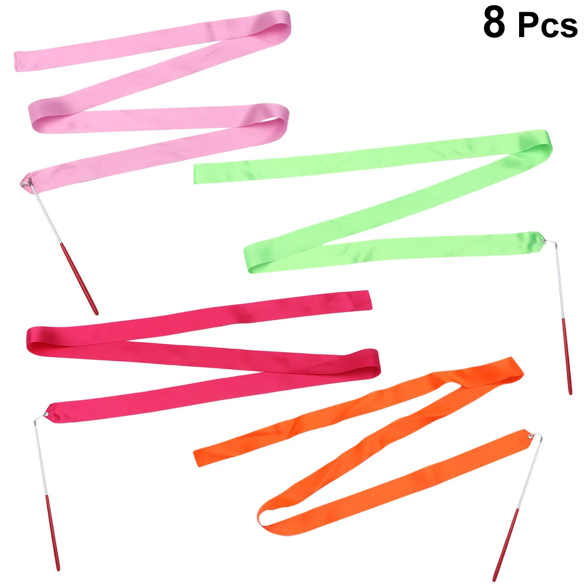 

8Pcs Artistic Gymnastics Ribbon Colorful Rhythmic Ribbons for Kids Performance Streamers Dancing Silk Ribbon