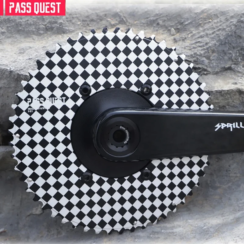 

PASS QUEST 2X 110BCD-4 Checkerboard appearance Chainrings Road/Gravel bike for 11/12 Speed regular chains