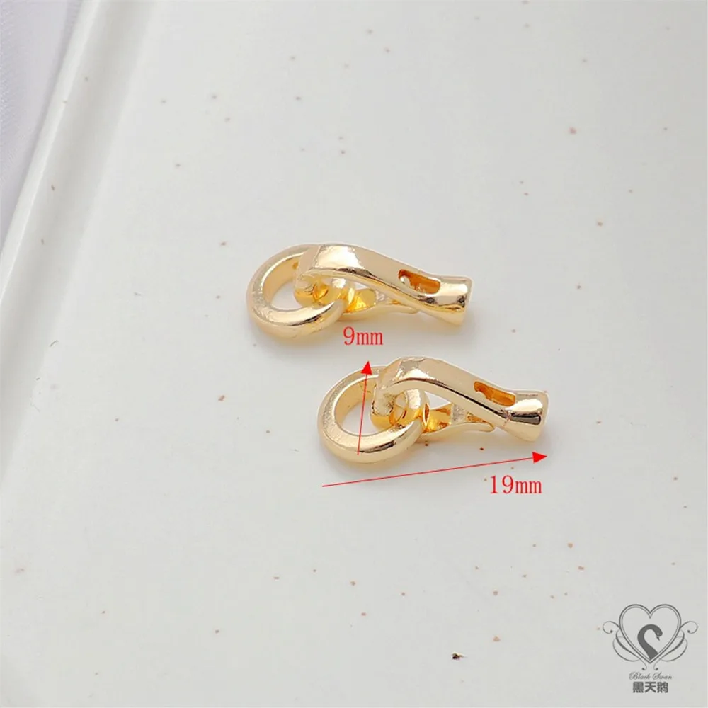 金メッキの結び目ネックレス,14k,丸いバックル,DIYアクセサリー,ブレスレットリンク