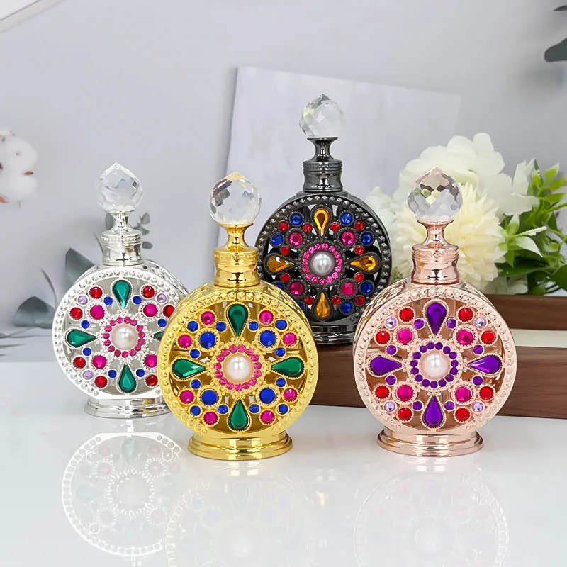 1pcs Dubai Hot Luxury Thickened Exquisite Diamond Glass Perfume Bottle Essential Oil Bottle 12ml Packaged Storage Bottle Gift