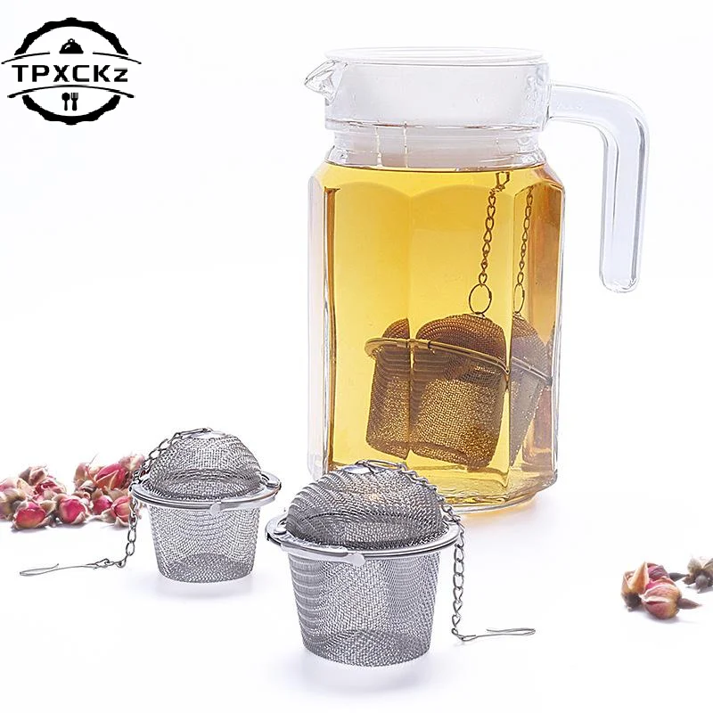 Stainless Steel Tea & Spice Strainer Ball - Locking Mesh Filter for Teakettle, Herbal Infusion & Seasoning Use