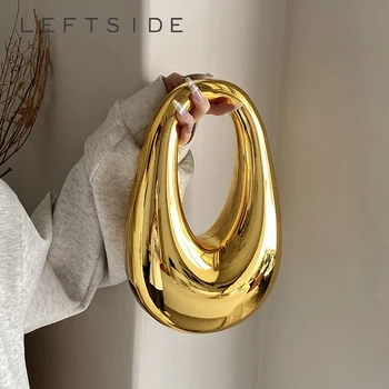 左側-女性用ミニゴールドチェーンクロスボディバッグ,韓国ファッション,シルバーショルダーバッグ,ハンドバッグと財布,y2k,2024