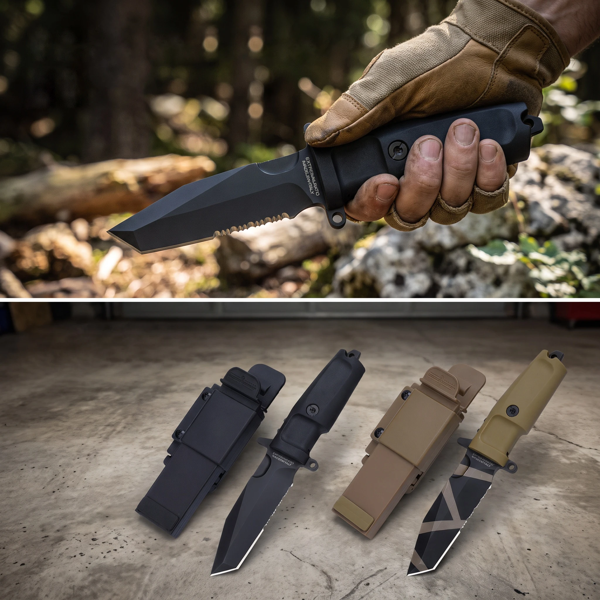 Bushcraft Knife Fixed - Cuchillo multifuncional para camping y pesca