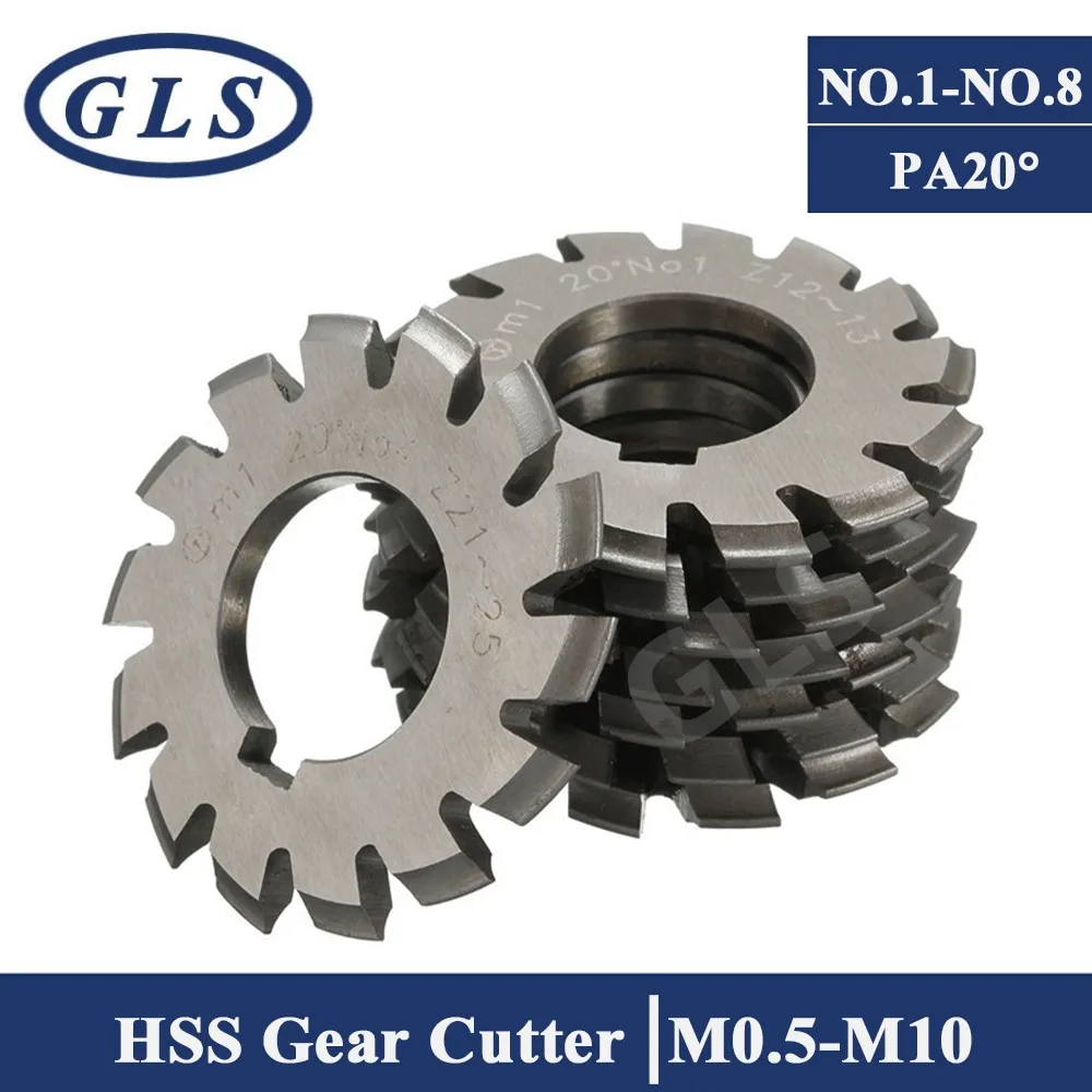 HSS Gear Milling Cutter M0.5 M1 M2 M3 M4 M5 M6 PA20 Modulus Degrees Disc Spur Gear Milling Cutter Straight Tooth Disc Bevel Gear